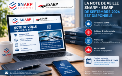 La note de veille SNARP de septembre 2026 est disponible